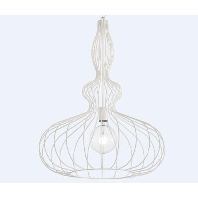 CLESSIDRA LAMPADARIO STILE VINTAGE IN METALLO RAME,BIANCO,NERO O CORTEN CON STRUTTURA APERTA A GABBIA CRISTALENSI LUX - Cristale