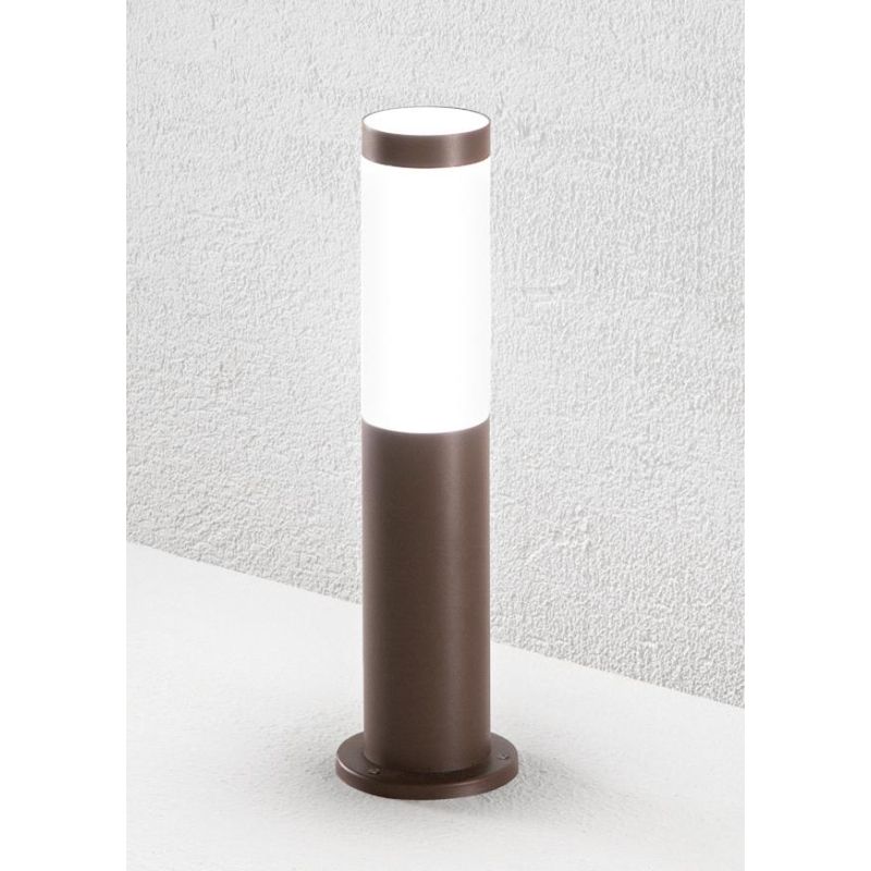 PALUX TONDO PALO DA GIARDINO IN 2 MISURE IP54 IN ALLUMINIO ANTRACITE O CORTEN CON DIFFUSORE BIANCO LAMPADINA E27