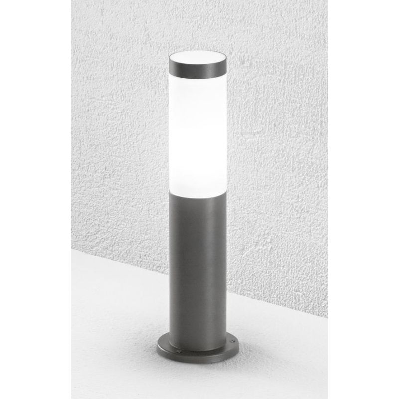 PALUX TONDO PALO DA GIARDINO IN 2 MISURE IP54 IN ALLUMINIO ANTRACITE O CORTEN CON DIFFUSORE BIANCO LAMPADINA E27