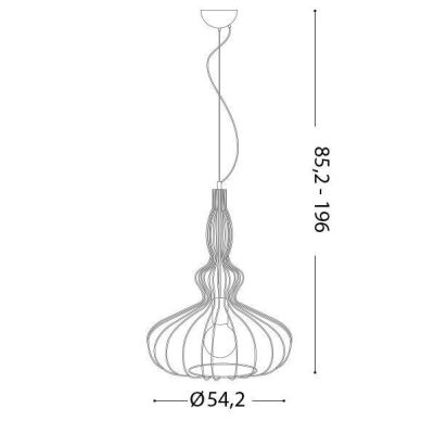 CLESSIDRA LAMPADARIO STILE VINTAGE IN METALLO RAME,BIANCO,NERO O CORTEN CON STRUTTURA APERTA A GABBIA CRISTALENSI LUX - Cristale
