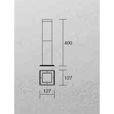 PALUX QUADRA PALO DA GIARDINO IN 2 MISURE IP54 IN ALLUMINIO ANTRACITE O CORTEN CON DIFFUSORE BIANCO LAMPADINA E27