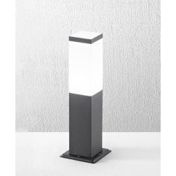 PALUX QUADRA PALO DA GIARDINO IN 2 MISURE IP54 IN ALLUMINIO ANTRACITE O CORTEN CON DIFFUSORE BIANCO LAMPADINA E27 2