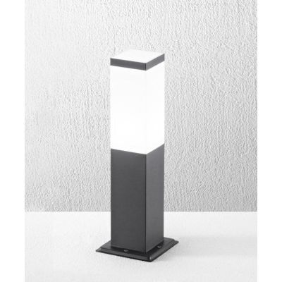 PALUX QUADRA PALO DA GIARDINO IN 2 MISURE IP54 IN ALLUMINIO ANTRACITE O CORTEN CON DIFFUSORE BIANCO LAMPADINA E27