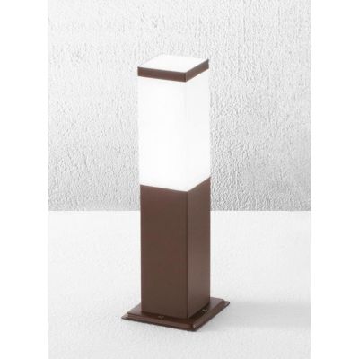 PALUX QUADRA PALO DA GIARDINO IN 2 MISURE IP54 IN ALLUMINIO ANTRACITE O CORTEN CON DIFFUSORE BIANCO LAMPADINA E27