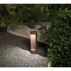 ASPEN TONDA PALO DA GIARDINO IN 2 MISURE IP54 LED 15W LUCE 3000K ALLUMINIO ANTRACITE O CORTEN MODERNO