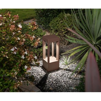 VARYO 4 PALO DA GIARDINO IN 2 MISURE IP54 LED 15W LUCE 3000K ALLUMINIO ANTRACITE O CORTEN MODERNO