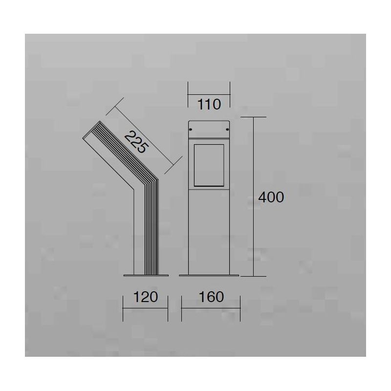 ANGLET PALO DA GIARDINO IN 2 MISURE IP54 LED 15W LUCE 3000K ALLUMINIO ANTRACITE O CORTEN MODERNO