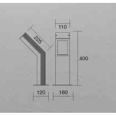 ANGLET PALO DA GIARDINO IN 2 MISURE IP54 LED 15W LUCE 3000K ALLUMINIO ANTRACITE O CORTEN MODERNO