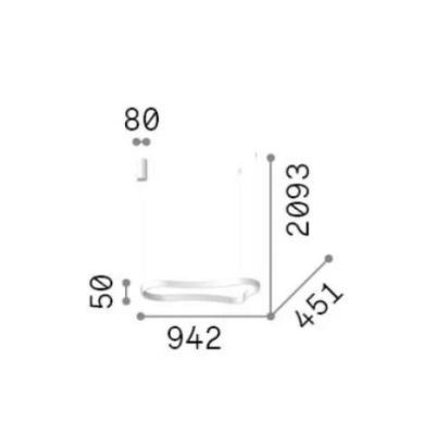 SOSPENSIONE MODERNA ONDULATA IN 3 MISURE LED INTEGRATO LUCE 3000K COLORI BIANCO NERO E ORO