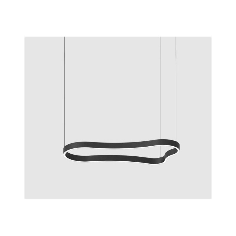 SOSPENSIONE MODERNA ONDULATA IN 3 MISURE LED INTEGRATO LUCE 3000K COLORI BIANCO NERO E ORO