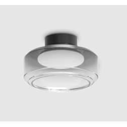TOPICO PLAFONIERA IN VETRO FUME 2 MISURE LED INTEGRATO LUCE 3000K MODERNA