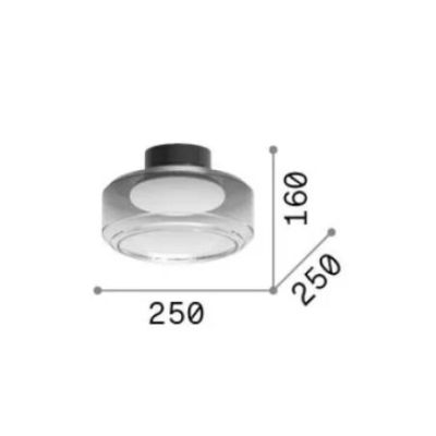 TOPICO PLAFONIERA IN VETRO FUME 2 MISURE LED INTEGRATO LUCE 3000K MODERNA