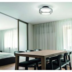 TOPICO PLAFONIERA IN VETRO FUME 2 MISURE LED INTEGRATO LUCE 3000K MODERNA 2