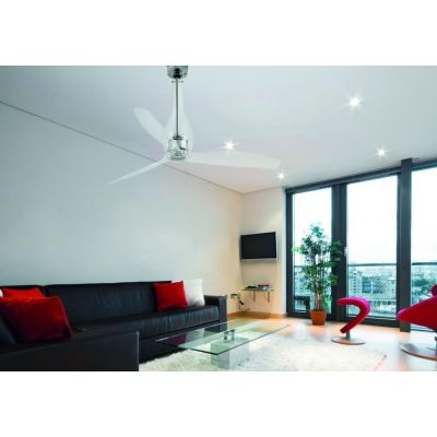 ETERFAN IN VETRO TRASPARENTE VENTILATORE SENZA LUCE CON TELECOMANDO DIAMETRO 128 CM FARO VENTILATORI - Cristalensi Shop Online