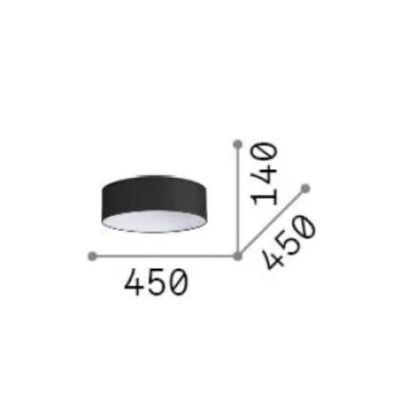 SET UP SLIM PLAFONIERA D45 CM IN PVC RIVESTITA IN TESSUTO 4 COLORI MODERNA LAMPADINE ATTACCO E27