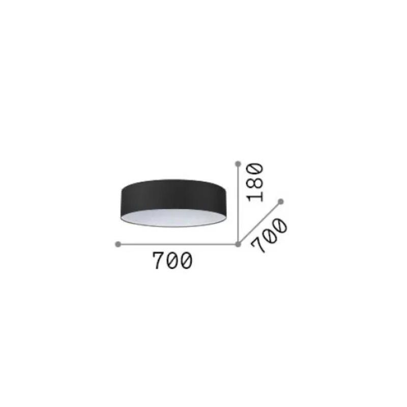 SET UP SLIM PLAFONIERA D70 CM IN PVC RIVESTITA IN TESSUTO 4 COLORI MODERNA LAMPADINE ATTACCO E27
