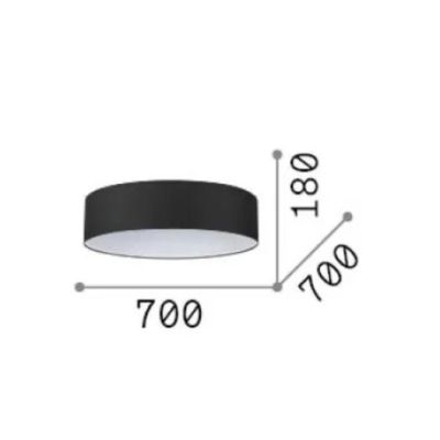 SET UP SLIM PLAFONIERA D70 CM IN PVC RIVESTITA IN TESSUTO 4 COLORI MODERNA LAMPADINE ATTACCO E27