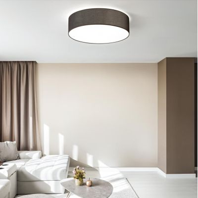 SET UP SLIM PLAFONIERA D70 CM IN PVC RIVESTITA IN TESSUTO 4 COLORI MODERNA LAMPADINE ATTACCO E27