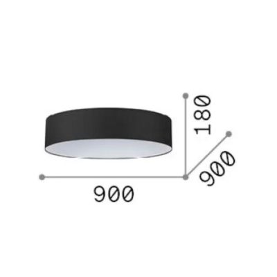 SET UP SLIM PLAFONIERA D90 CM IN PVC RIVESTITA IN TESSUTO 4 COLORI MODERNA LAMPADINE ATTACCO E27