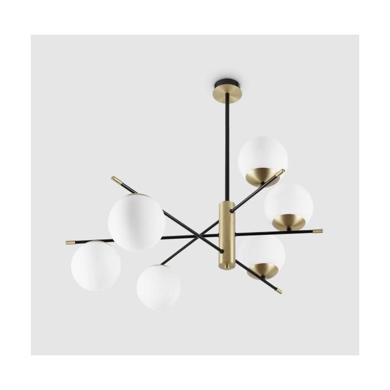 GOURMET LAMPADARIO A 6 O 9 LUCI IN METALLO NERO/ORO 2 MISURE MODERNO LAMPADINE ATTACCO E14