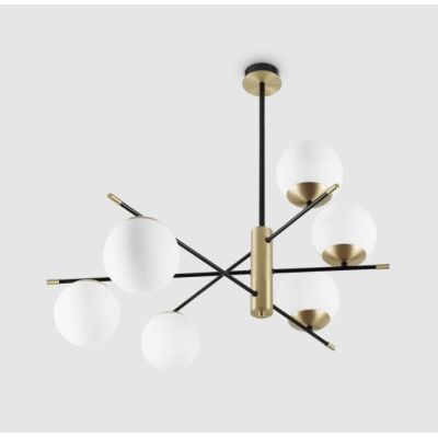 GOURMET LAMPADARIO A 6 O 9 LUCI IN METALLO NERO/ORO 2 MISURE MODERNO LAMPADINE ATTACCO E14