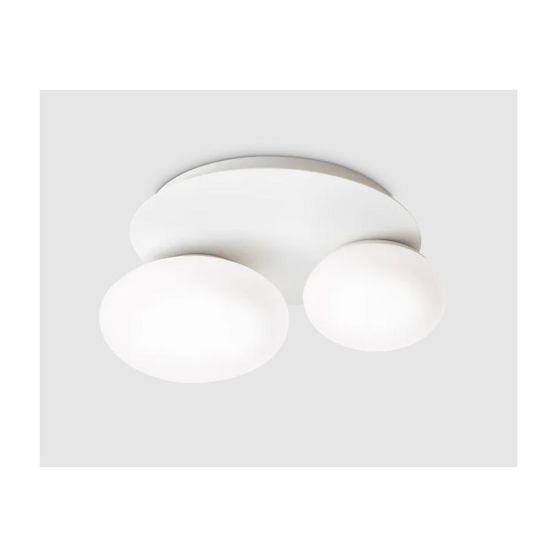 PLAFONIERA ROTONDA 2 O 3 LUCI METALLO ORO O BIANCO 2 MISURE MODERNA LAMPADINE GX53 INCLUSE