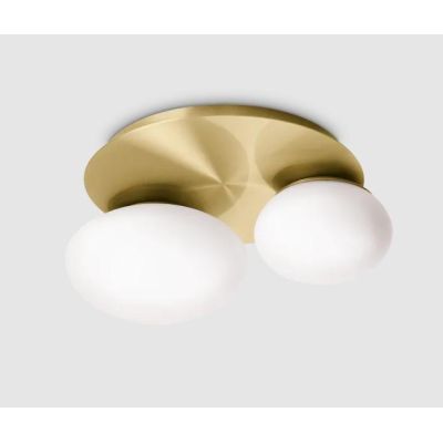 PLAFONIERA ROTONDA 2 O 3 LUCI METALLO ORO O BIANCO 2 MISURE MODERNA LAMPADINE GX53 INCLUSE