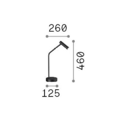 LAMPADA DA TAVOLO ORIENTABILE H46 CM LED 3.5W LUCE 3000K METALLO BIANCO, NERO O OTTONE MODERNA