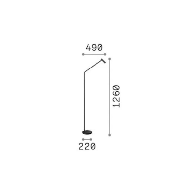 EASY PIANTANA ORIENTABILE H126 CM LED 3.5W LUCE 3000K METALLO BIANCO, NERO O OTTONE MODERNA