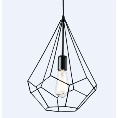 DIAMANTE SOSPENSIONE VINTAGE CON STRUTTURA APERTA TRIANGOLARE METALLO NERO BIANCO CORTEN CRISTALENSI LUX - Cristalensi Shop Onli