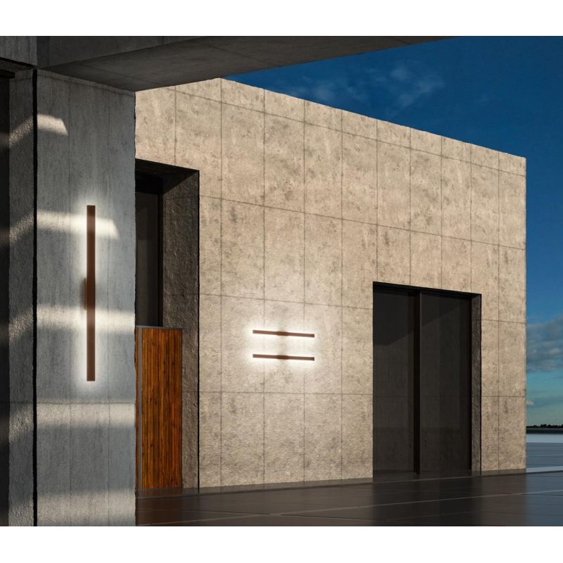 LINEA APPLIQUE LINEARE 2 MISURE IP54 LED INTEGRATO LUCE INDIRETTA 3000K 4 COLORI MODERNA