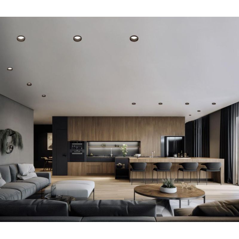 T332-334-335-336 THESSALY FARETTO DA INCASSO ROTONDO IN GESSO CON BORDO IN 4 COLORI LAMPADINA ATTACCO GU10 Sforzin Illuminazione