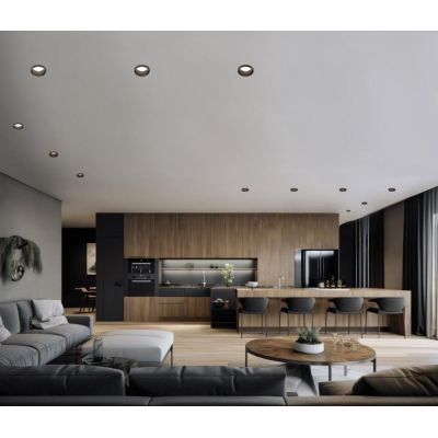 T332-334-335-336 THESSALY FARETTO DA INCASSO ROTONDO IN GESSO CON BORDO IN 4 COLORI LAMPADINA ATTACCO GU10 Sforzin Illuminazione