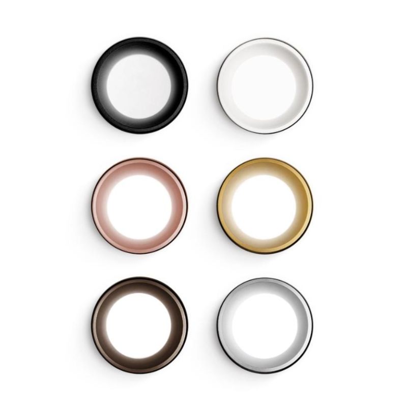 T332-334-335-336 THESSALY FARETTO DA INCASSO ROTONDO IN GESSO CON BORDO IN 4 COLORI LAMPADINA ATTACCO GU10 Sforzin Illuminazione