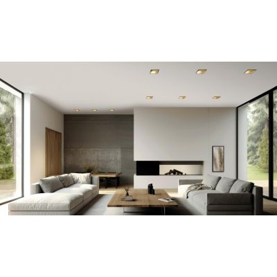 ELIS FARETTO DA INCASSO CON BORDO SPORGENTE QUADRATO GESSO IN 4 COLORI LAMPADINA GU10