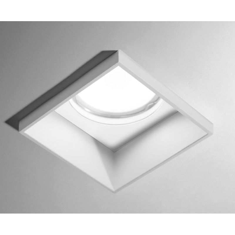 ELIS FARETTO DA INCASSO CON BORDO SPORGENTE QUADRATO GESSO IN 4 COLORI LAMPADINA GU10