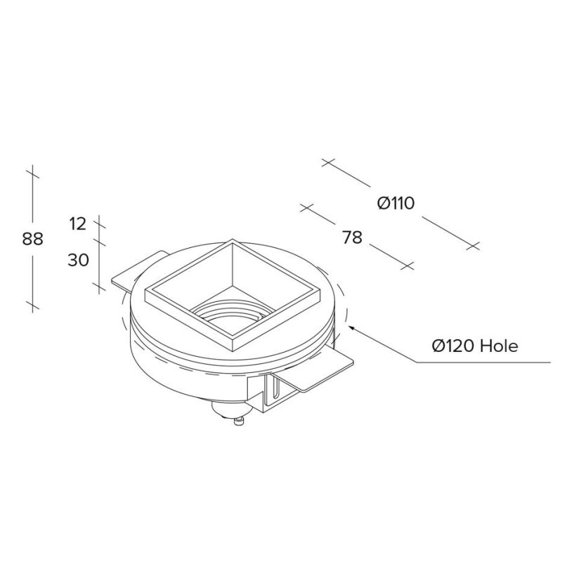 ELIS FARETTO DA INCASSO CON BORDO SPORGENTE QUADRATO GESSO IN 4 COLORI LAMPADINA GU10