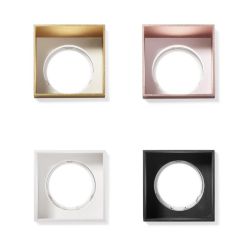 ELIS FARETTO DA INCASSO CON BORDO SPORGENTE QUADRATO GESSO IN 4 COLORI LAMPADINA GU10