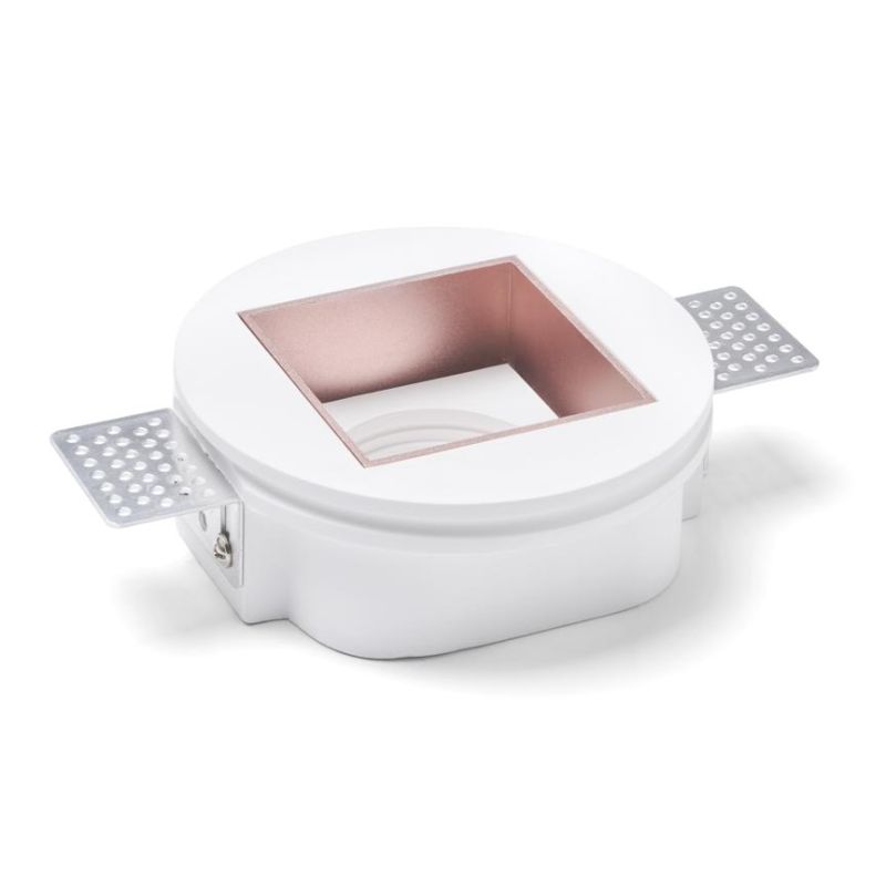 ELIS RASO FARETTO DA INCASSO QUADRATO FILOMURO IN GESSO E METALLO 4 COLORI LAMPADINA GU10