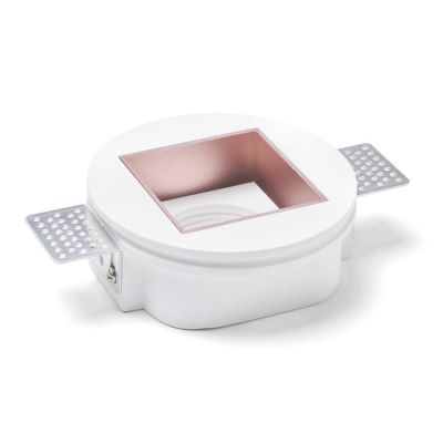 ELIS RASO FARETTO DA INCASSO QUADRATO FILOMURO IN GESSO E METALLO 4 COLORI LAMPADINA GU10