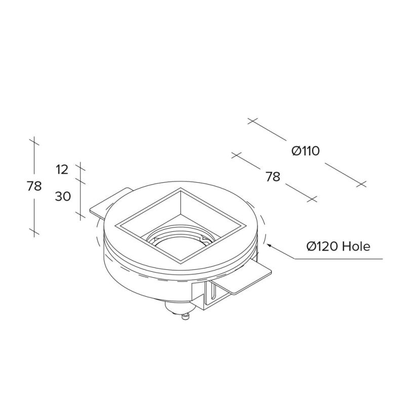 ELIS RASO FARETTO DA INCASSO QUADRATO FILOMURO IN GESSO E METALLO 4 COLORI LAMPADINA GU10