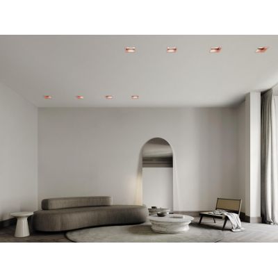 ELIS RASO FARETTO DA INCASSO QUADRATO FILOMURO IN GESSO E METALLO 4 COLORI LAMPADINA GU10