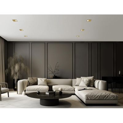 ELIS RASO FARETTO DA INCASSO QUADRATO FILOMURO IN GESSO E METALLO 4 COLORI LAMPADINA GU10