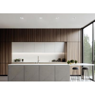 ELIS RASO FARETTO DA INCASSO QUADRATO FILOMURO IN GESSO E METALLO 4 COLORI LAMPADINA GU10