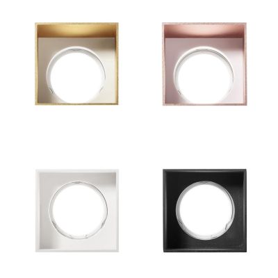 ELIS RASO FARETTO DA INCASSO QUADRATO FILOMURO IN GESSO E METALLO 4 COLORI LAMPADINA GU10