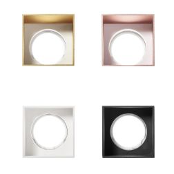 ELIS RASO FARETTO DA INCASSO QUADRATO FILOMURO IN GESSO E METALLO 4 COLORI LAMPADINA GU10