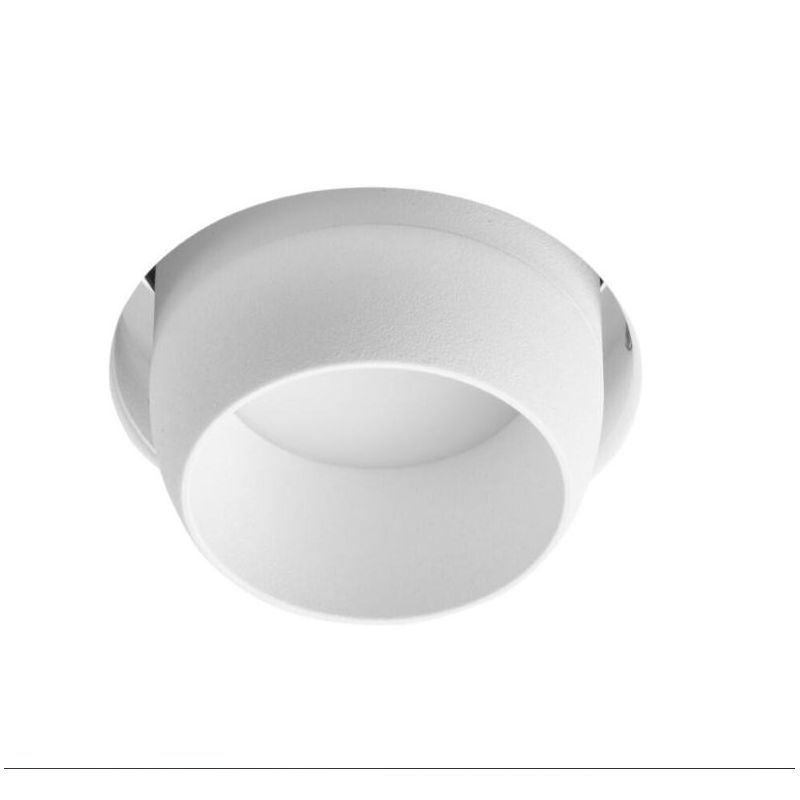 T356 LELANTO FARETTO DA INCASSO ORIENTABILE ROTONDO IN GESSO CON BORDO IN METALLO NERO LAMPADINA ATTACCO GU10 Sforzin Illuminazi