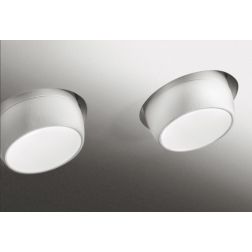 T357 LELANTO FARETTO DA INCASSO A DUE LUCI ORIENTABILE IN GESSO CON BORDO IN METALLO NERO LAMPADINE ATTACCO GU10 Sforzin Illumin