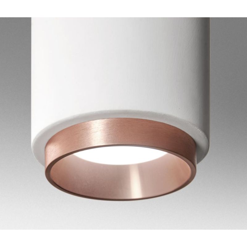 PROPILEI SOSPENSIONE SINGOLA IN GESSO CON ANELLO IN ALLUMINIO 4 COLORI LAMPADINA ATTACCO GU10 MODERNA