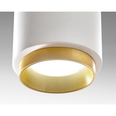 PROPILEI SOSPENSIONE SINGOLA IN GESSO CON ANELLO IN ALLUMINIO 4 COLORI LAMPADINA ATTACCO GU10 MODERNA